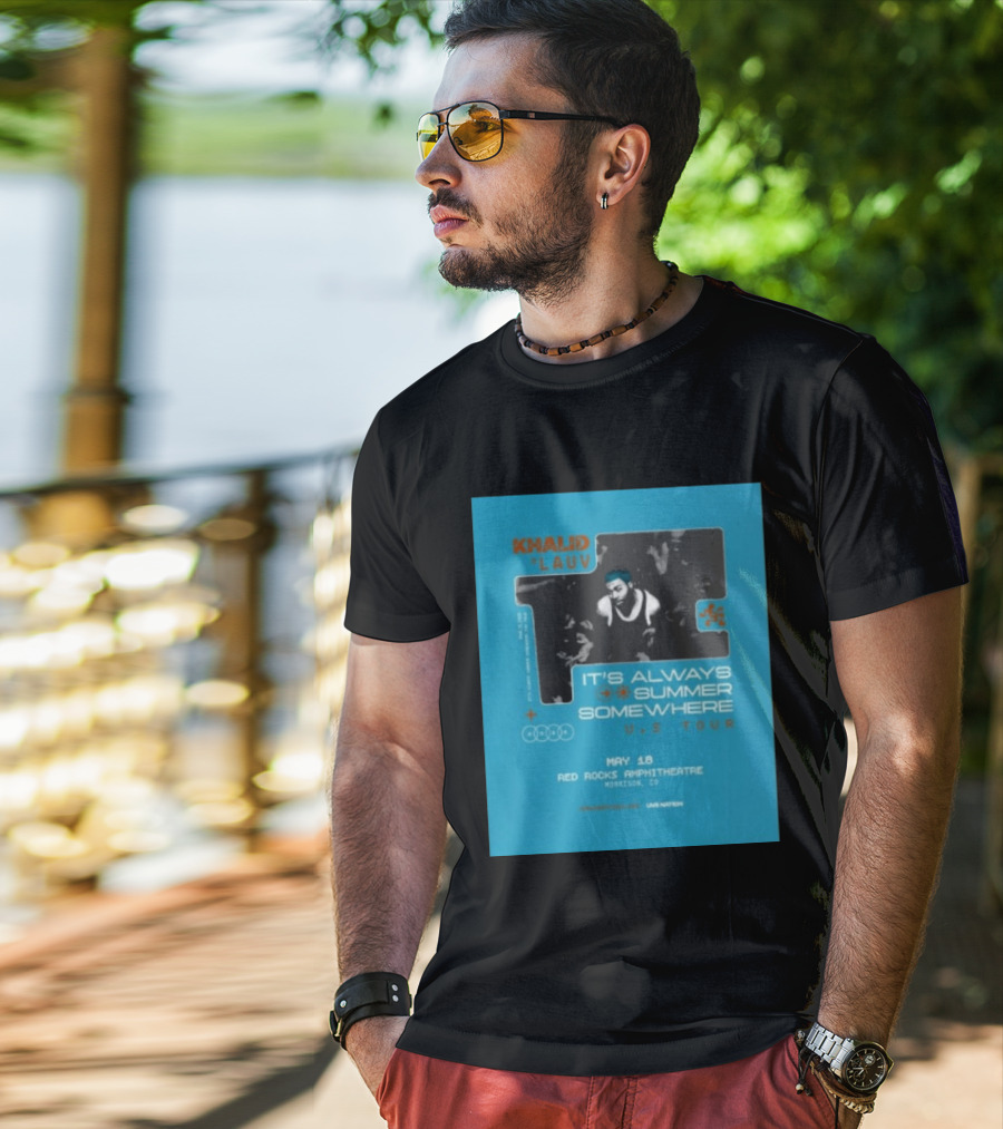 Khalid Lauv It's Always Summer Somewhere US Tour 2026 May 18 Red Rocks Amphitheatre Morrison CO Live Nation T-Shirt
