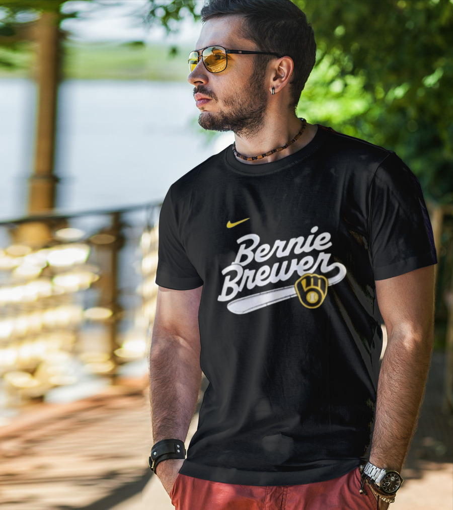 Bernie Brewer Milwaukee Brewers Iconic Bat And Ball Nike T-Shirt