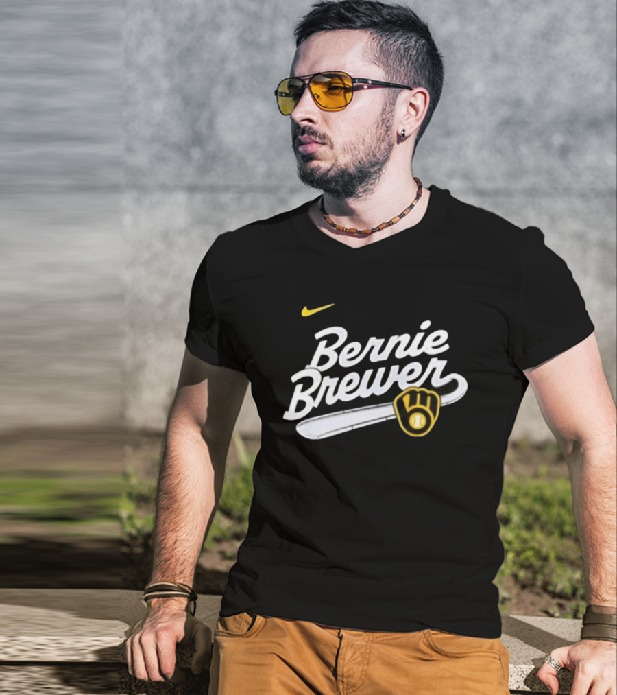 Bernie Brewer Milwaukee Brewers Iconic Bat And Ball Nike T-Shirt
