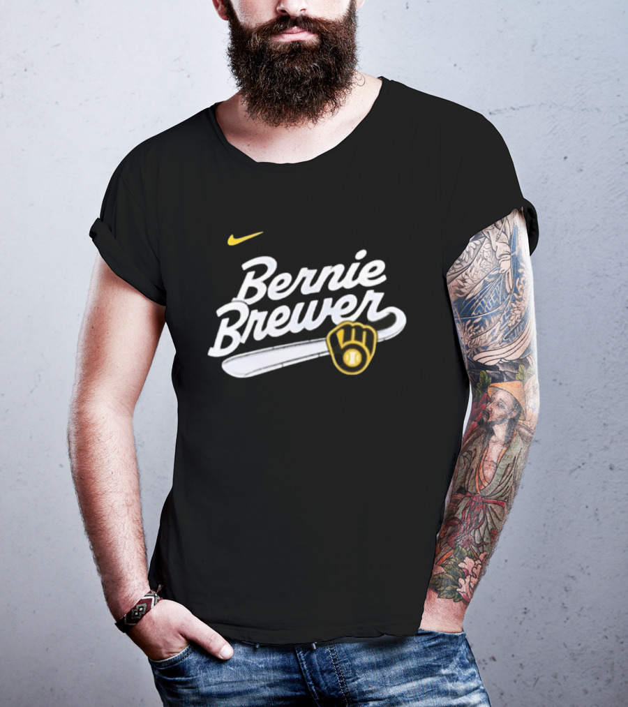 Bernie Brewer Milwaukee Brewers Iconic Bat And Ball Nike T-Shirt