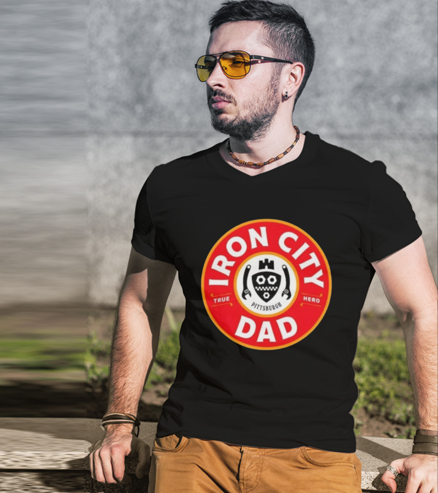 Iron City Dad Pittsburgh True Hero Circle T-Shirt