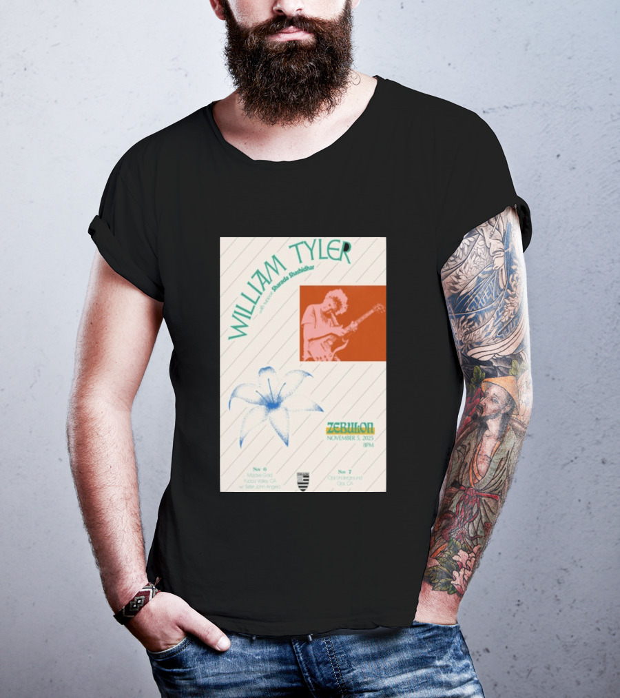 William Tyler Shazhad Shashidhar Zebulon California Concert November 5 6 7 2025 Mohave Gold Ojai Underground T-Shirt