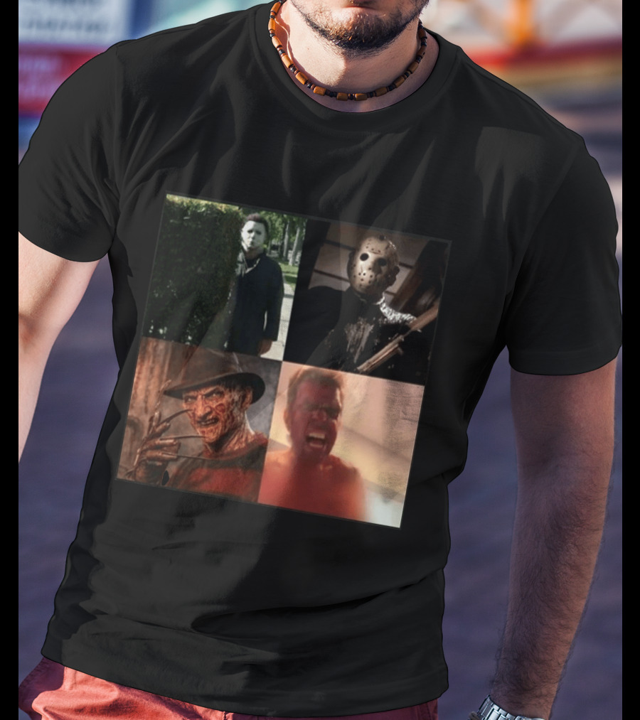 Perez Hilton Icons Horror Movie Legends Freddy Jason Michael Myers T-Shirt