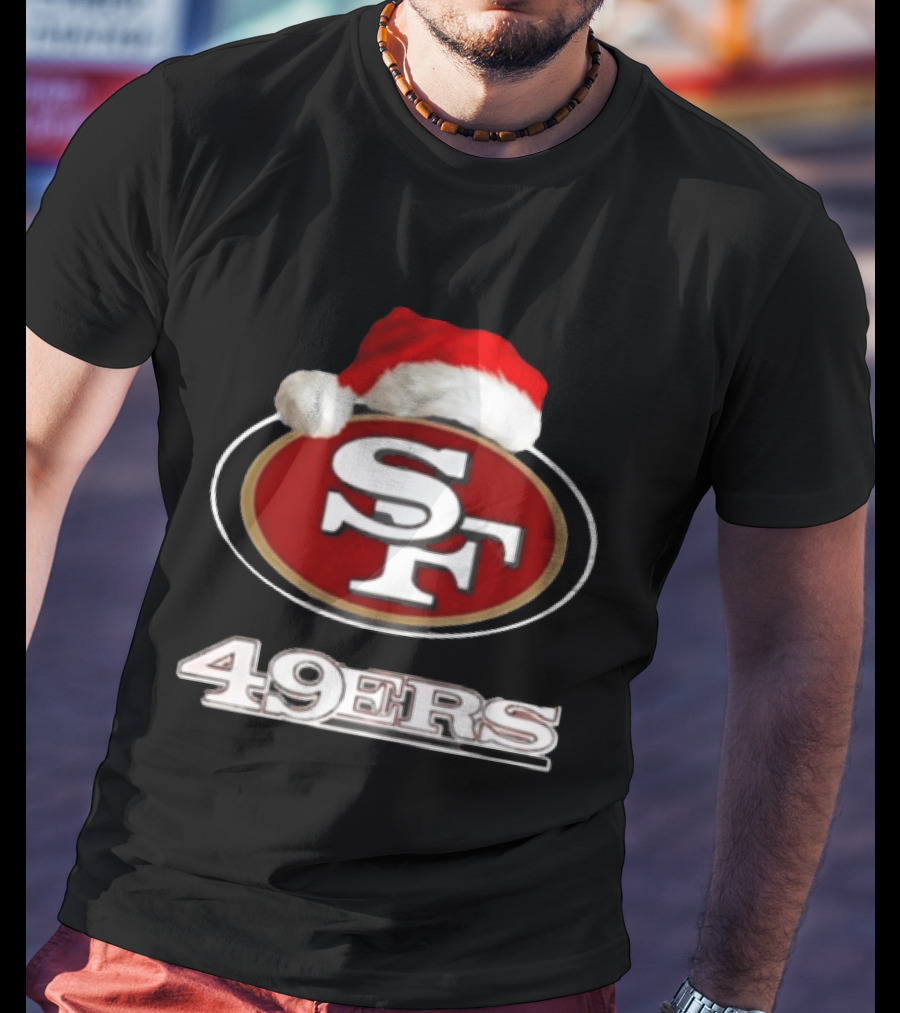 San Francisco 49ers 2025 Santa Hat Christmas Football 49ers T-Shirt