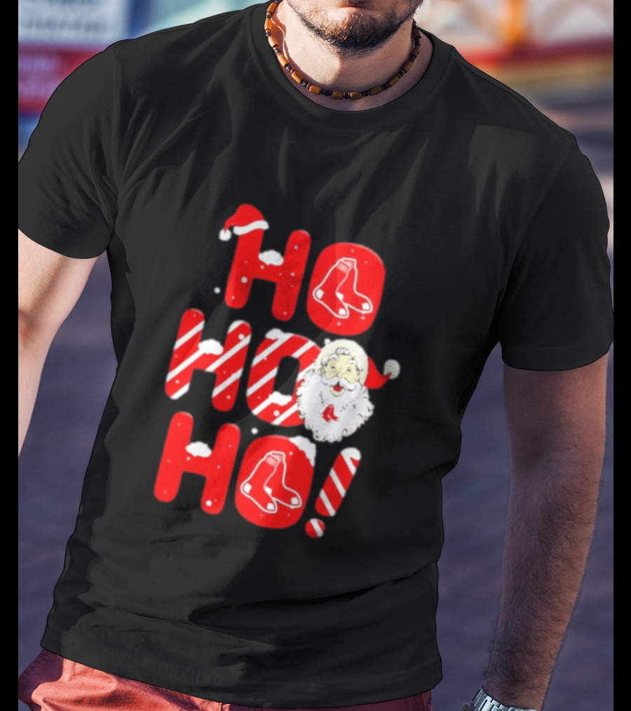 Boston Red Sox Santa Claus Ho Ho Ho Merry Christmas T-Shirt