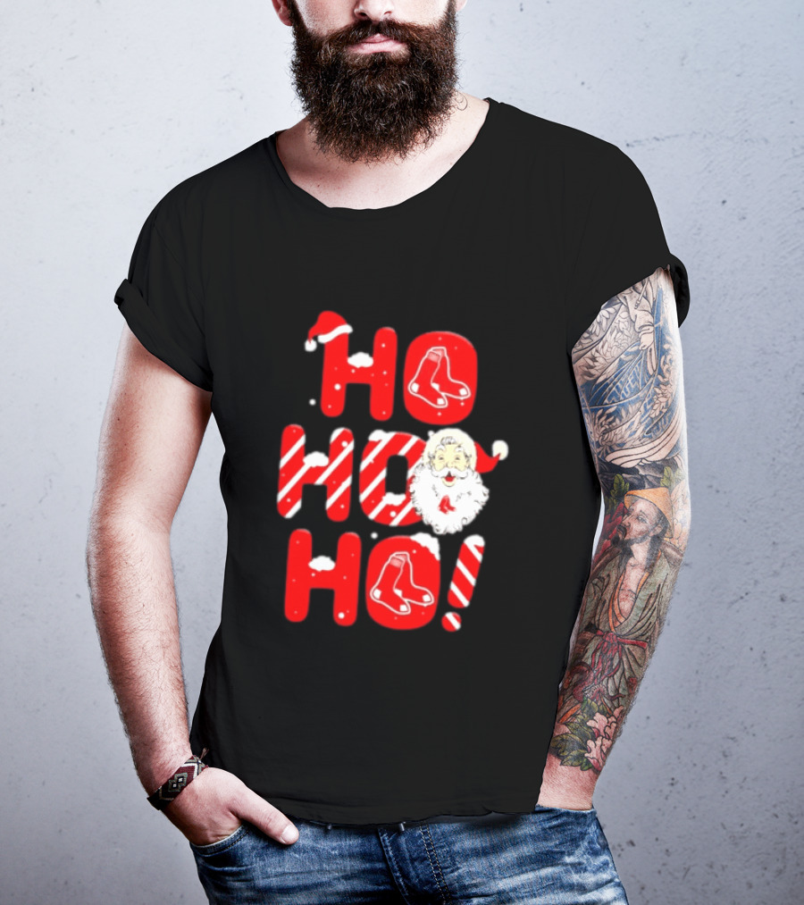 Boston Red Sox Santa Claus Ho Ho Ho Merry Christmas T-Shirt