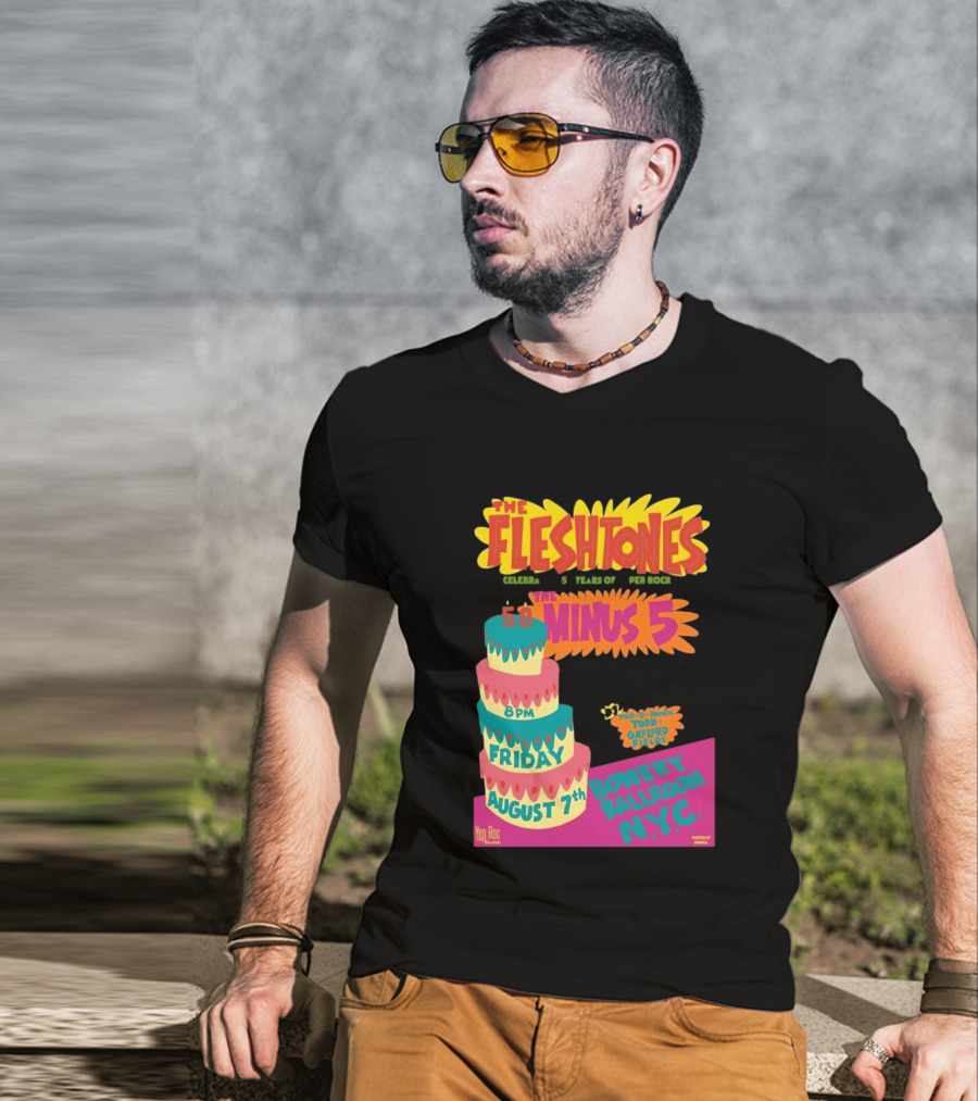 The Fleshtones And The Minus 5 Bowery Ballroom NYC August 7 Todd Gayford Fellers 2026 T-Shirt