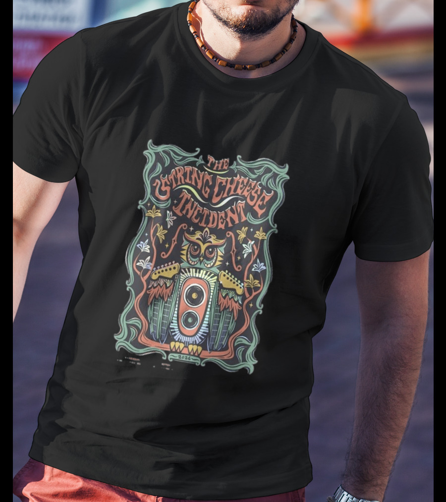 The String Cheese Incident Tour 2026 Owl Speaker T-Shirt