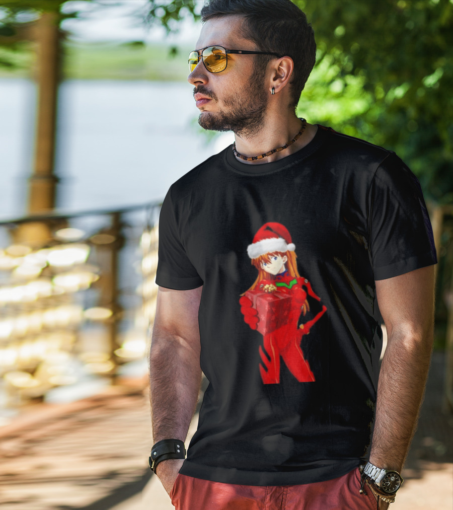 Asuka Christmas Present Neon Genesis Evangelion Anime T-Shirt