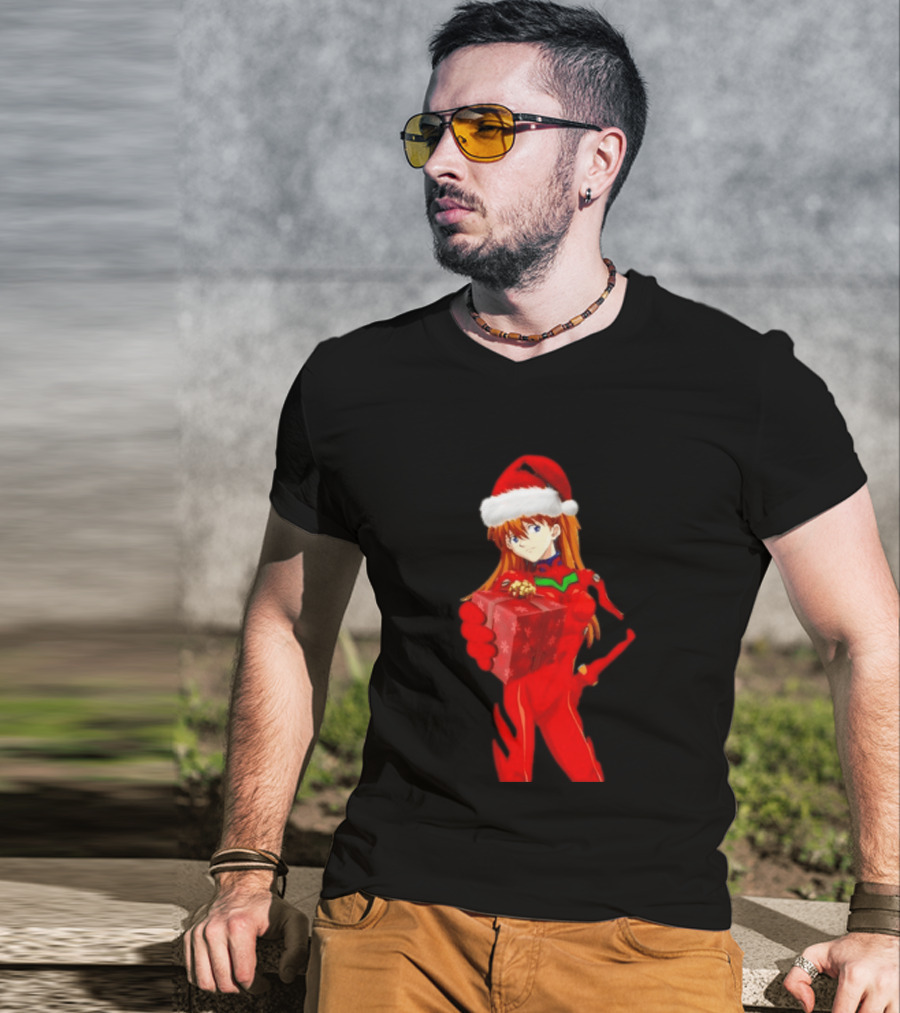 Asuka Christmas Present Neon Genesis Evangelion Anime T-Shirt