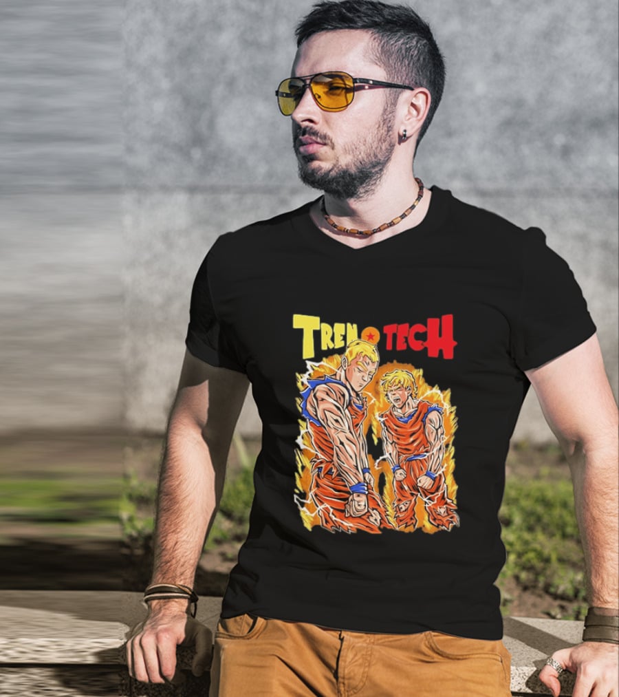 Tren Tech Dragon Ball Z Super Saiyan Goku Transformation Energy Burst T-Shirt