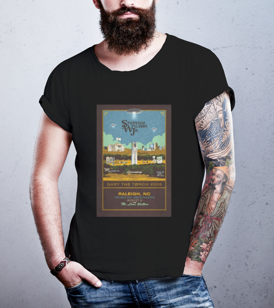 Stephen Wilson JR. Gary The Torch 2026 Raleigh NC Red Hat Amphitheater August 8 The Love Below T-Shirt