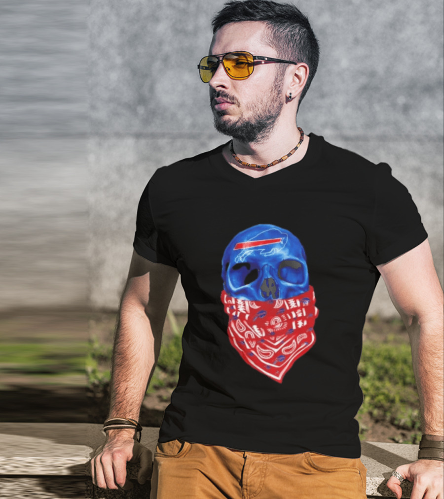 Outlaw Skull Gang Buffalo Bills Bandana Face Covering Trend T-Shirt