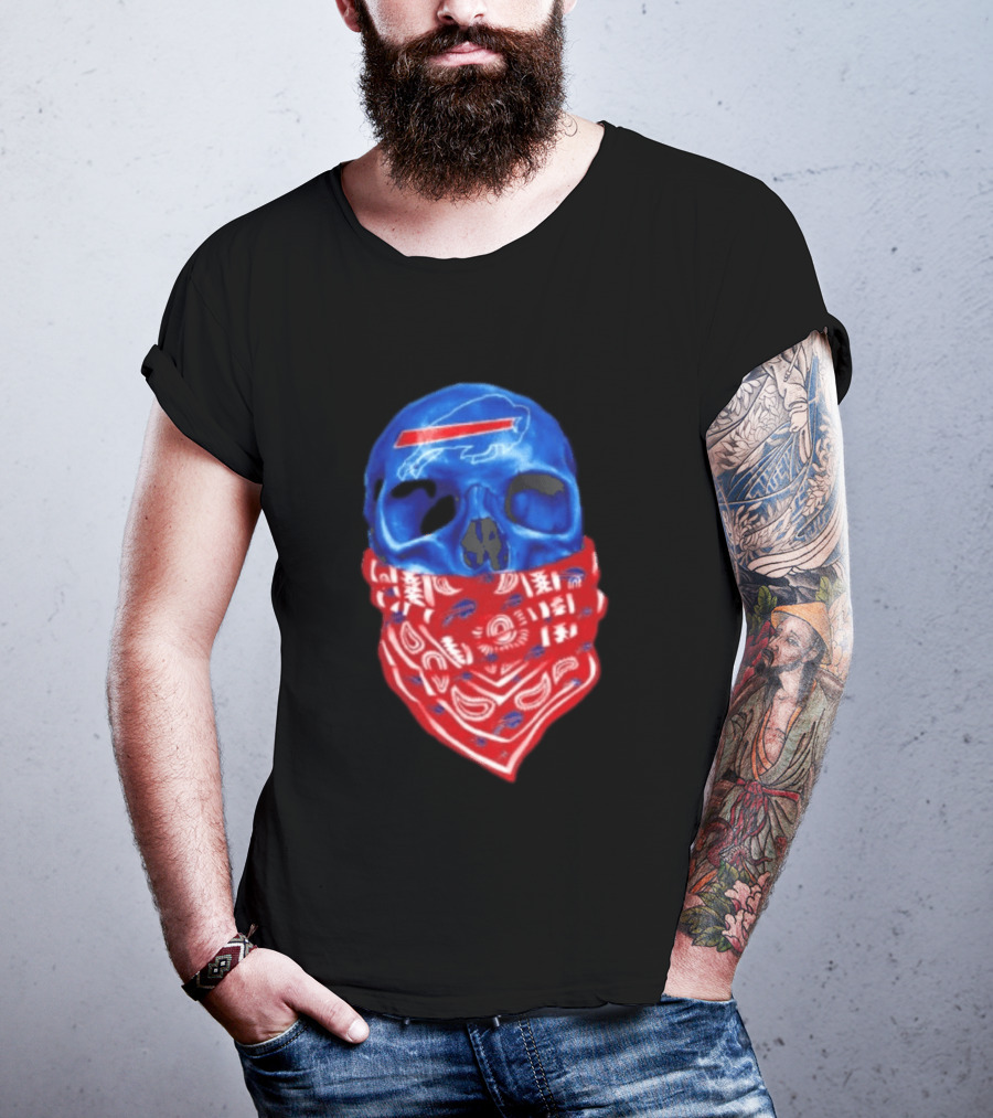 Outlaw Skull Gang Buffalo Bills Bandana Face Covering Trend T-Shirt