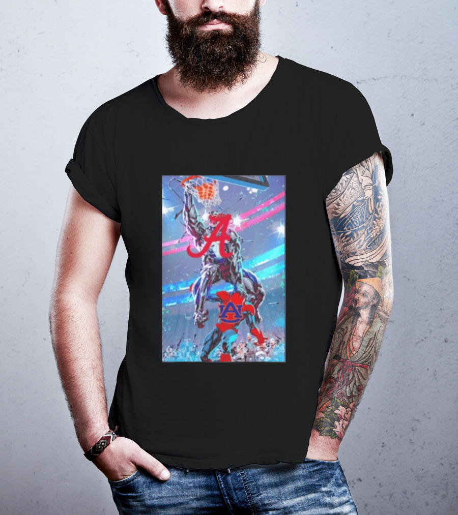 Alabama Crimson Tide Venom Dunking On Auburn Tigers Spider Basketball Rivalry T-Shirt