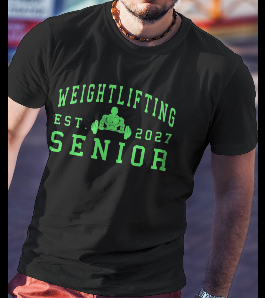 Weightlifting Senior Est 2027 Bodybuilding Gym Essentials T-Shirt