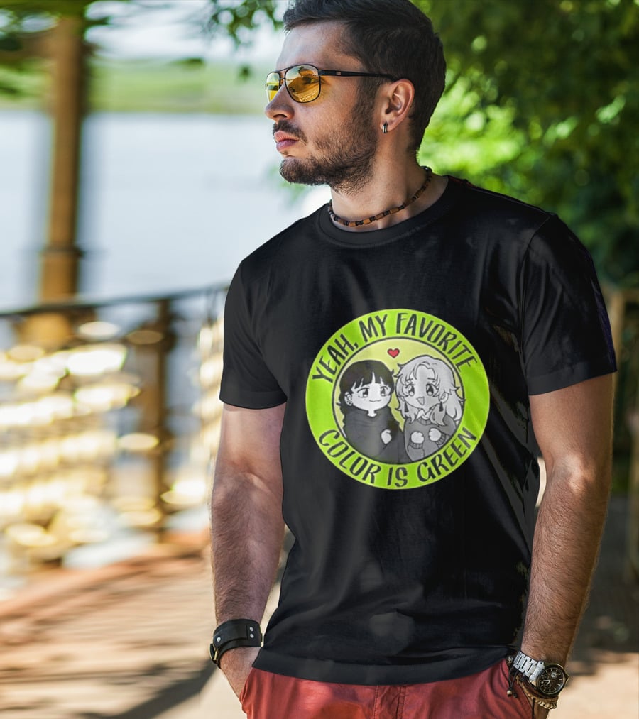 Yeah My Favorite Color Is Green Cartoon Anime Characters T-Shirt