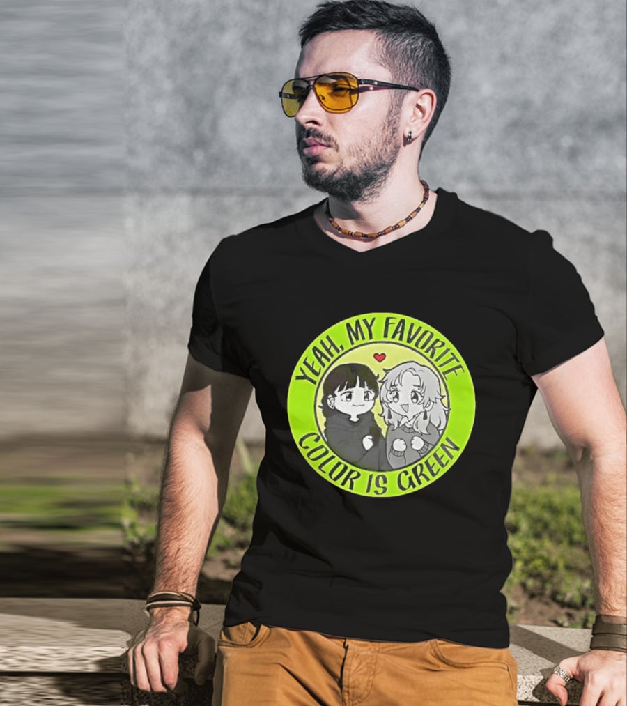 Yeah My Favorite Color Is Green Cartoon Anime Characters T-Shirt