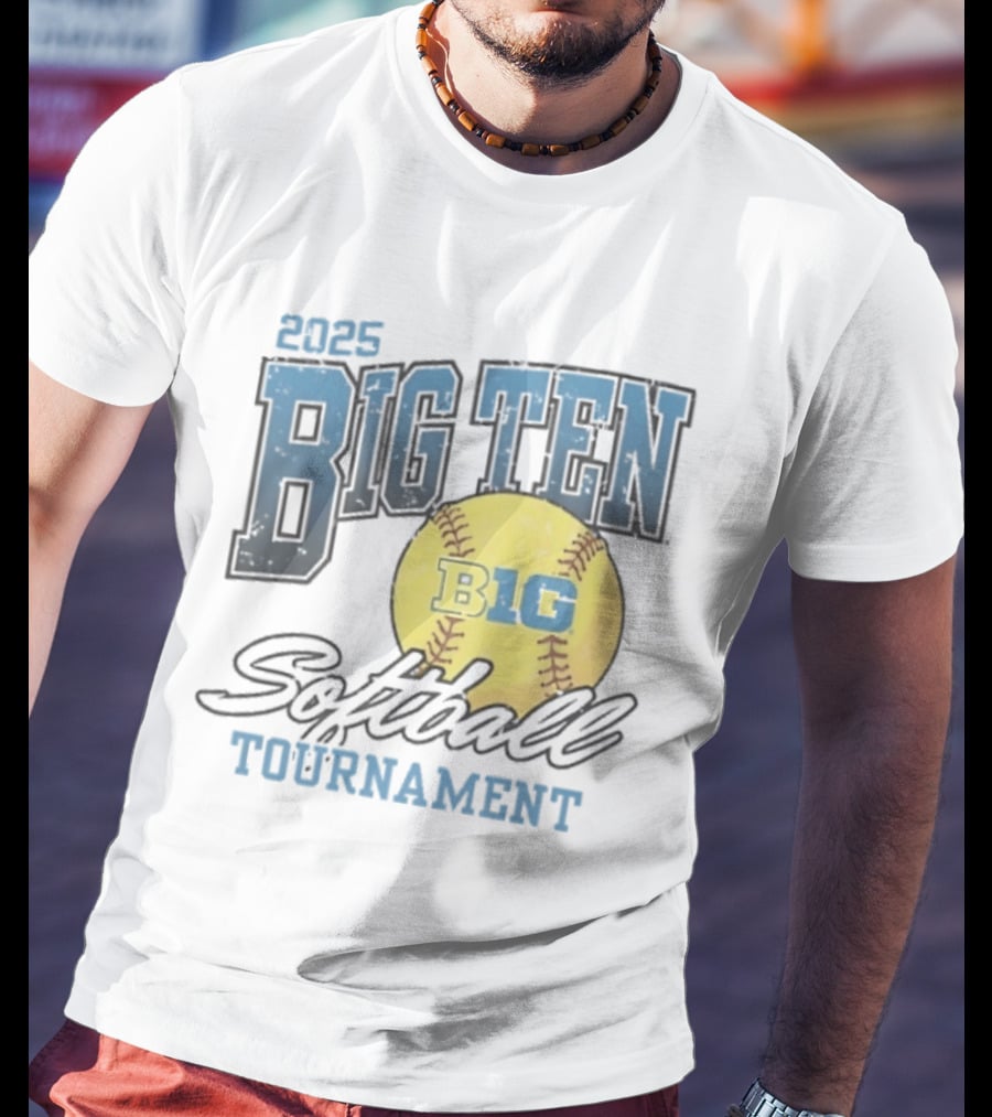 2025 Big Ten Softball Tournament B1G Yellow Softball T-Shirt