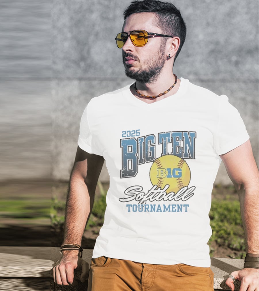 2025 Big Ten Softball Tournament B1G Yellow Softball T-Shirt