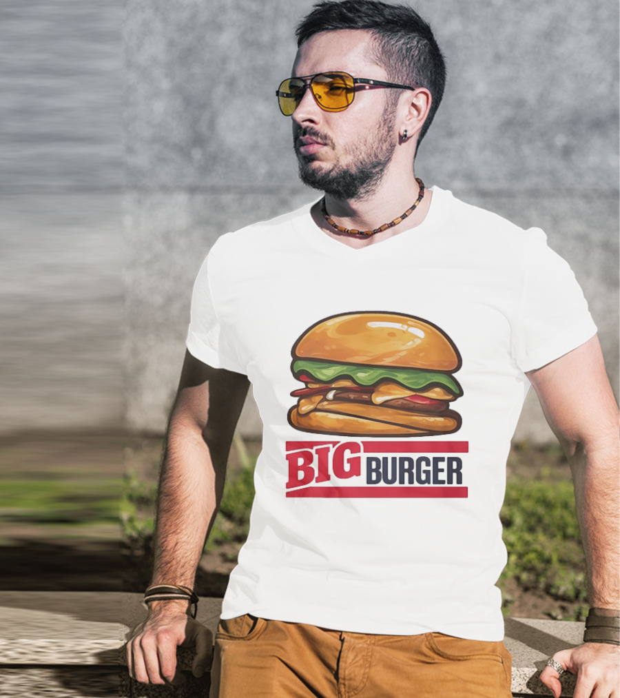 Big Burger Cheeseburger Fast Food Hamburger T-Shirt