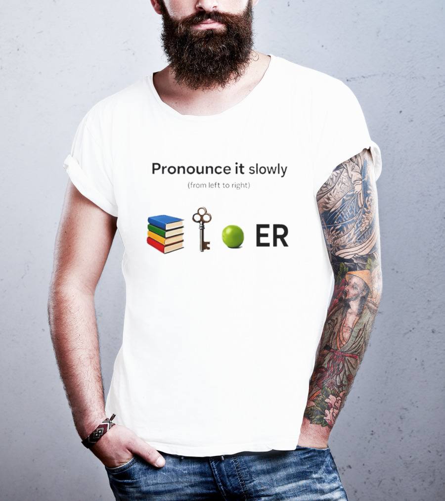 Pronounce It Slowly Books Key Lime ER Puzzle T-Shirt