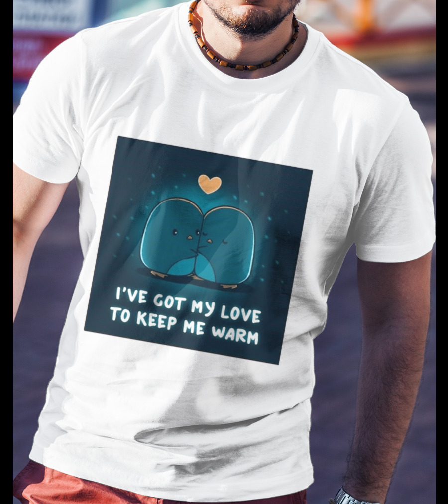 I've Got My Love To Keep Me Warm Heartwarming Penguin Cuddle T-Shirt
