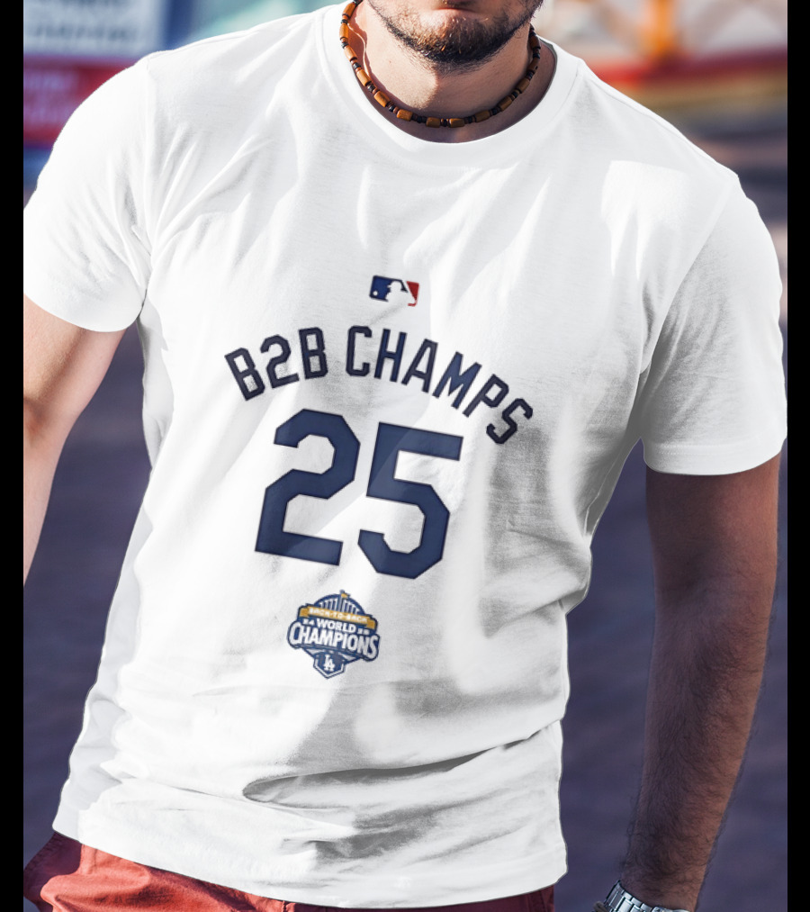 Los Angeles Dodgers B2B Champions 25 Baseball Pride T-Shirt