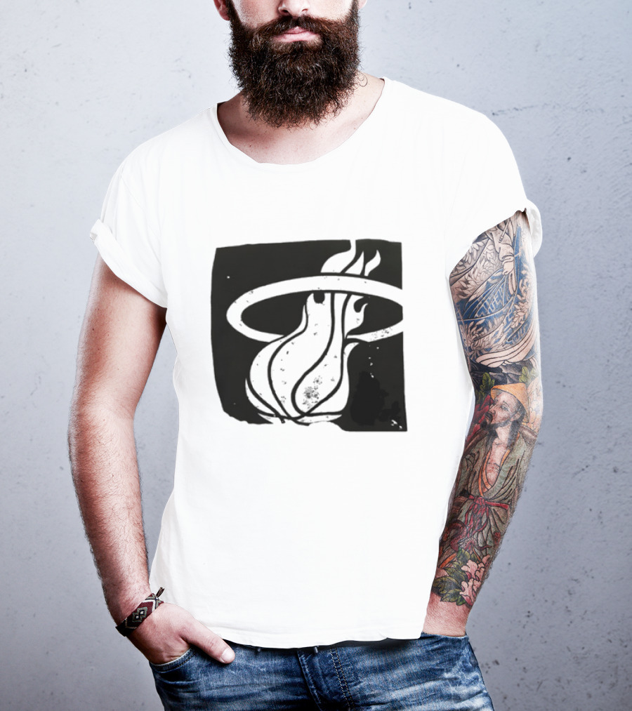 Miami Heat Basketball NBA Iconic Flaming Ball T-Shirt
