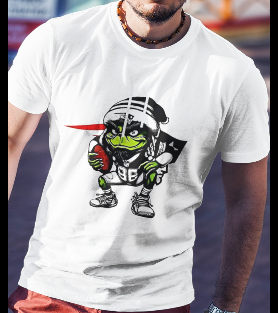 New England Patriots Grinch Christmas Football Collaboration T-Shirt