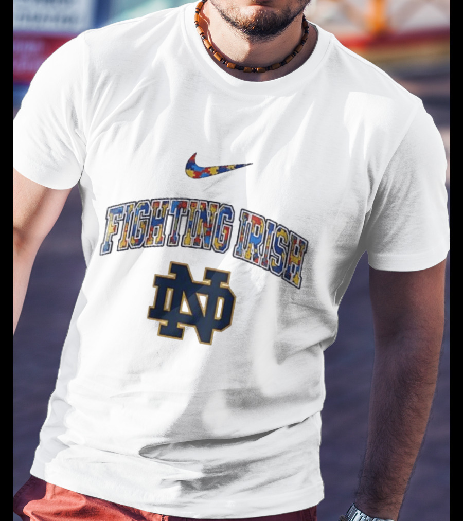 Notre Dame Fighting Irish Nike Autism Awareness Puzzle T-Shirt