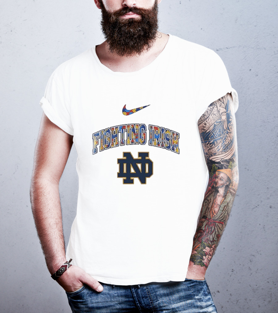 Notre Dame Fighting Irish Nike Autism Awareness Puzzle T-Shirt