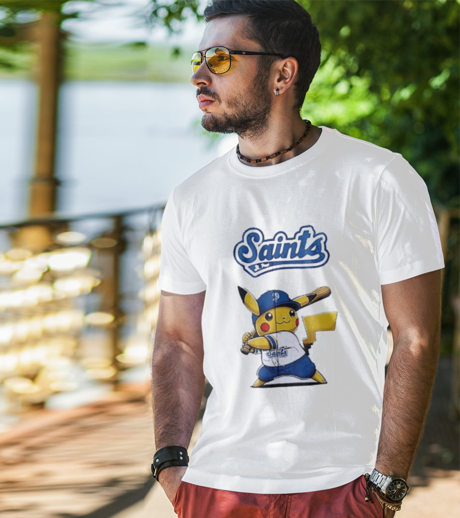 St Paul Saints Pikachu Baseball Collaboration T-Shirt