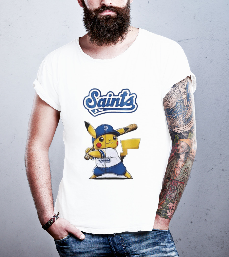 St Paul Saints Pikachu Baseball Collaboration T-Shirt