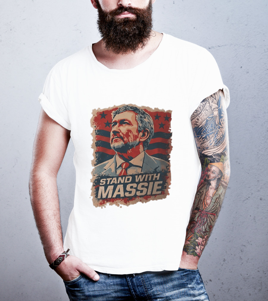Stand With Massie Patriotic Political Artwork With Stars And Stripes T-Shirt