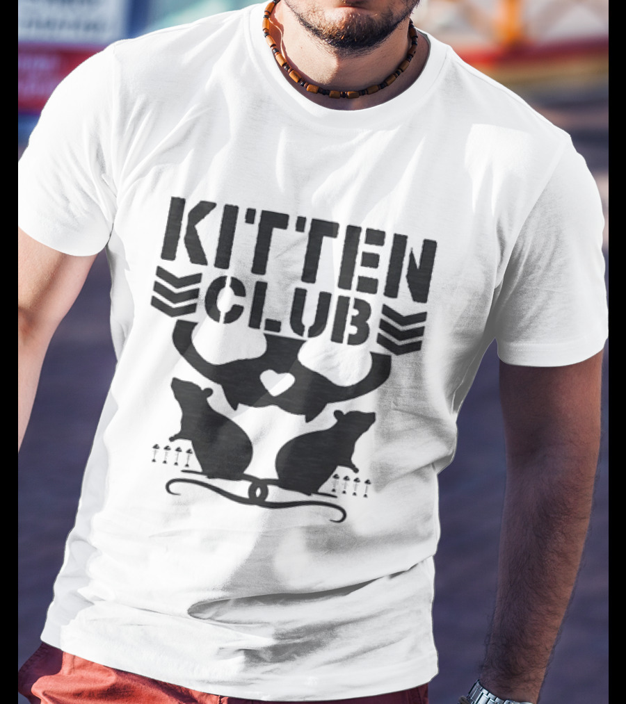 Kitten Club Distressed Pet Lover Cats With Heart T-Shirt