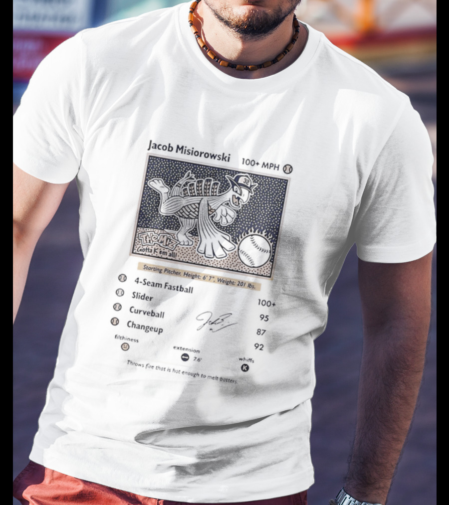 Jacob Misiorowski Milwaukee Brewers Baseball The Miz Gotta K Em All Pokémon Card Style 2026 T-Shirt