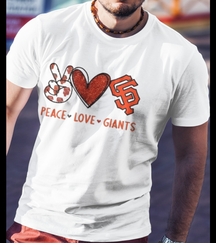 Peace Love Giants San Francisco Baseball Team T-Shirt