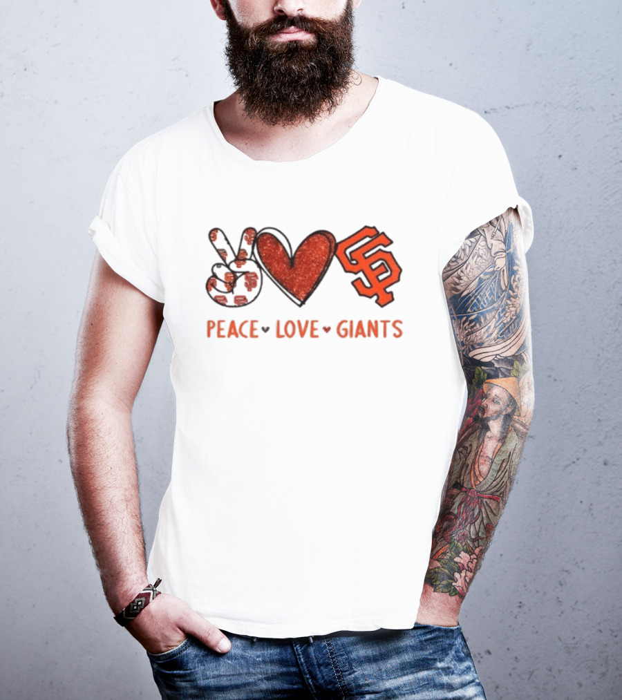 Peace Love Giants San Francisco Baseball Team T-Shirt