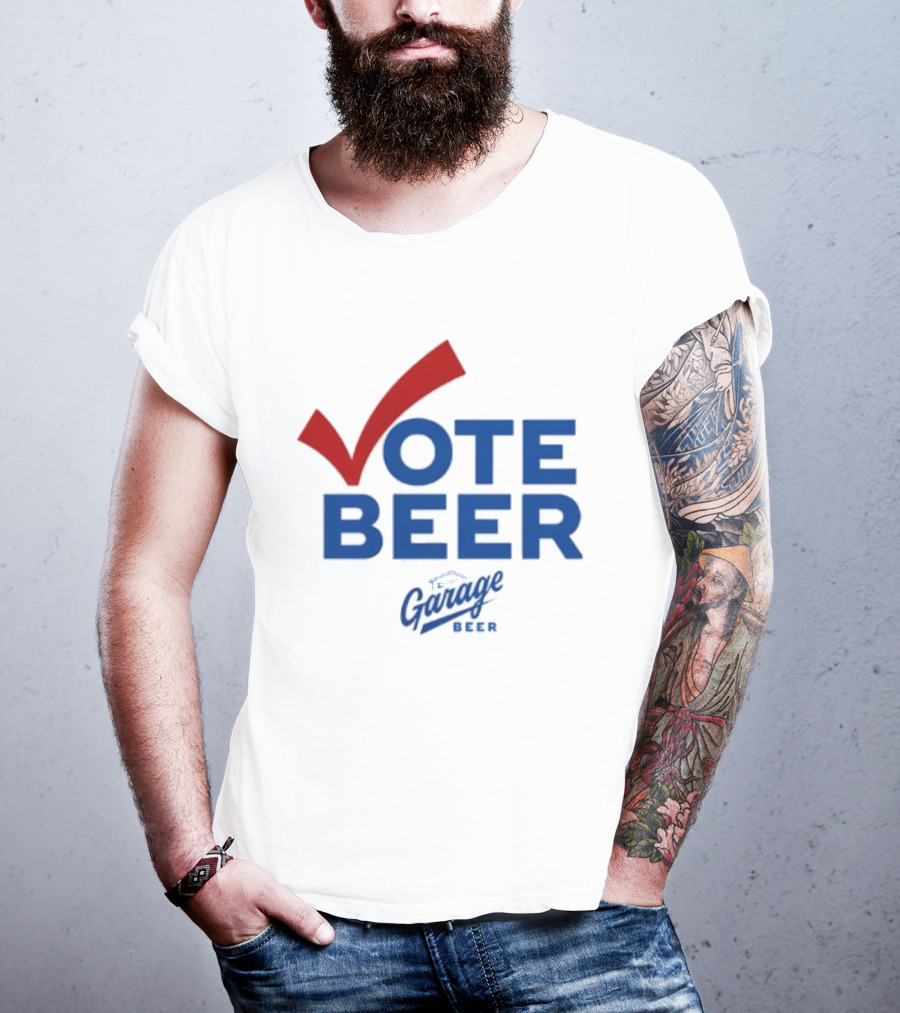Vote Beer Garage Beer 2025 Checkmark Original T-Shirt
