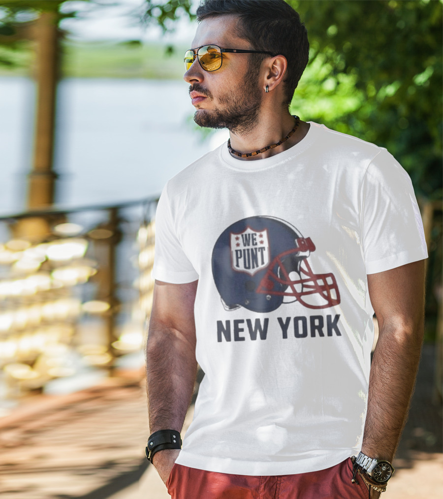 New York Giants Helmet We Punt Football Sports Fan T-Shirt