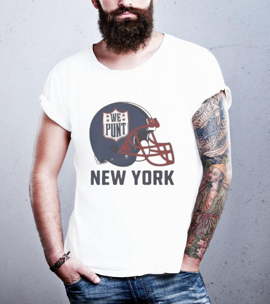 New York Giants Helmet We Punt Football Sports Fan T-Shirt