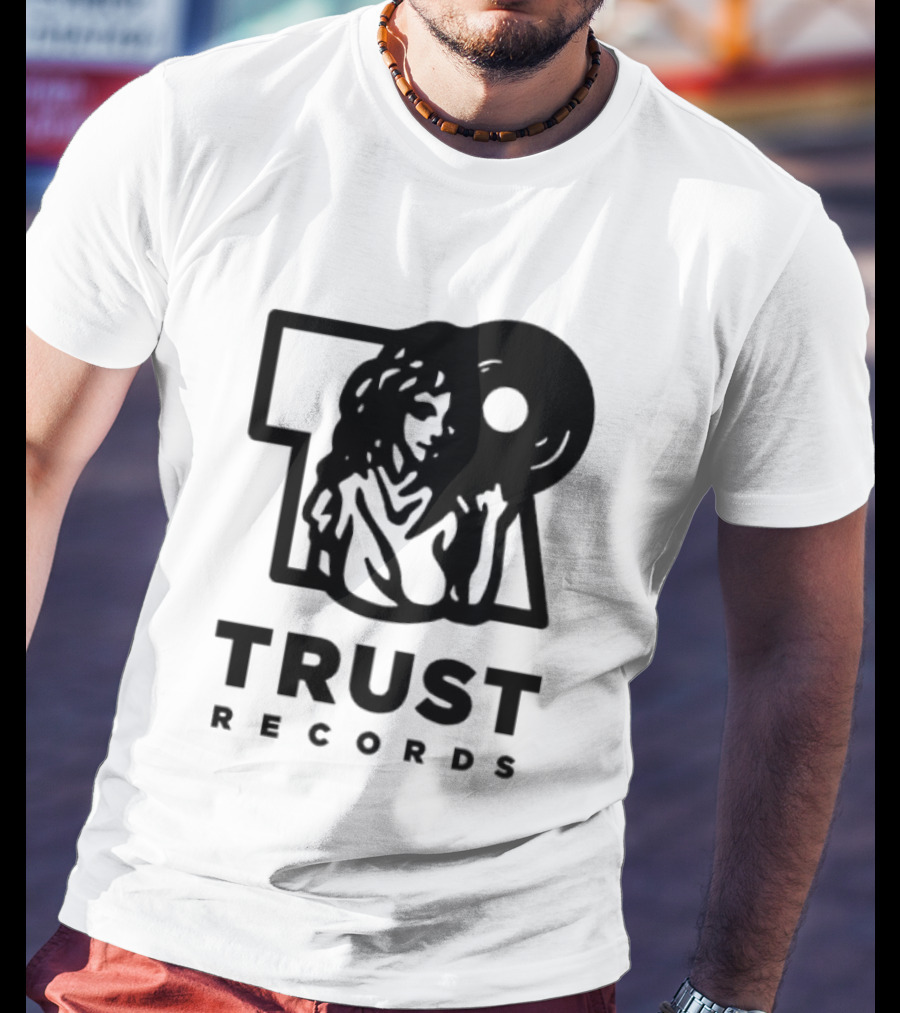 Trust Records Vinyl Spinning Woman T-Shirt