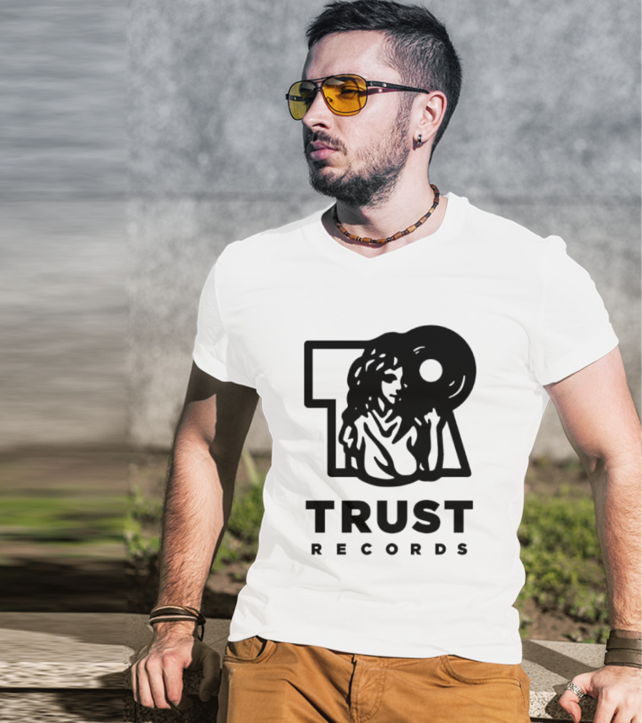Trust Records Vinyl Spinning Woman T-Shirt