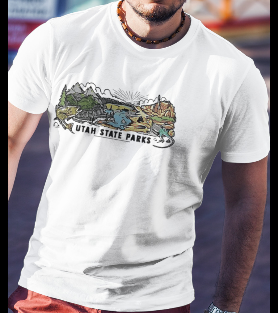 Utah State Parks Scenic Landscape With Mountains And Trees T-Shirt