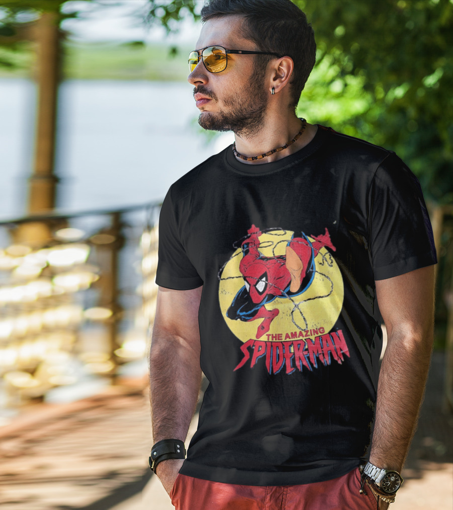 Amazing Spider Man Distressed Marvel Superhero Webslinger T-Shirt