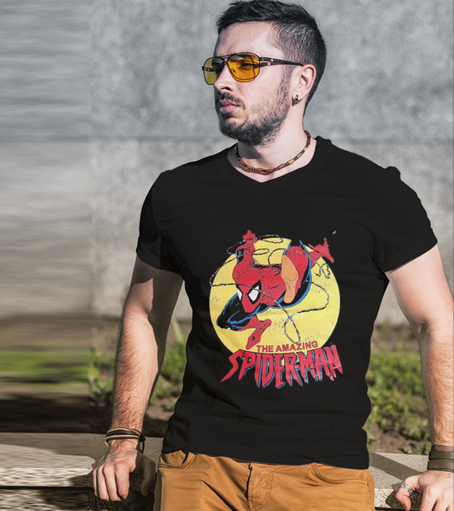 Amazing Spider Man Distressed Marvel Superhero Webslinger T-Shirt