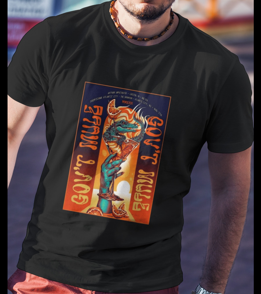 Gov't Mule August 7 Tropicana Showroom Atlantic City MMXXVI Alligator Cocktail T-Shirt