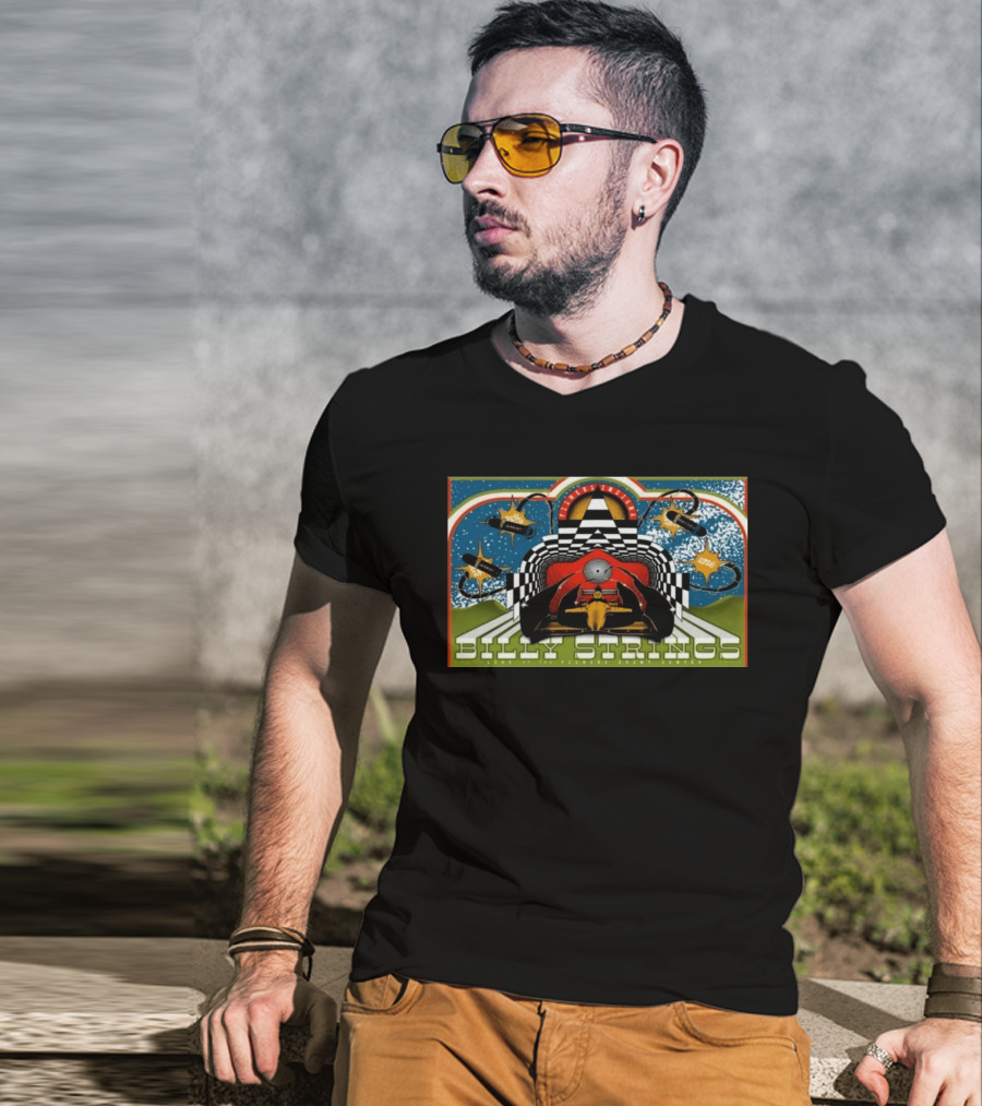 Billy Strings Live Fishers Event Center Aug 6 8 2026 Checkerboard Tunnel Race Car Aesthetic T-Shirt