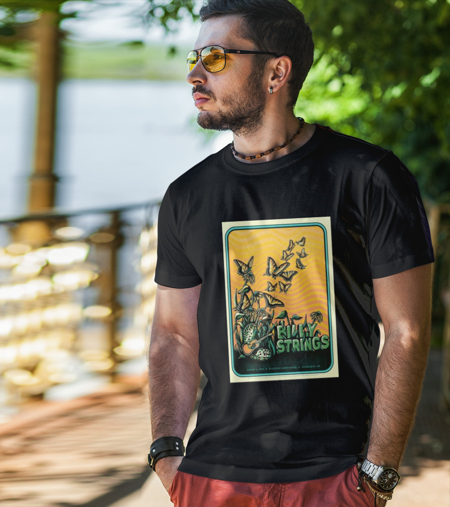 Billy Strings Bluestem Amphitheater August 6 2022 Butterfly Moorehead MN T-Shirt
